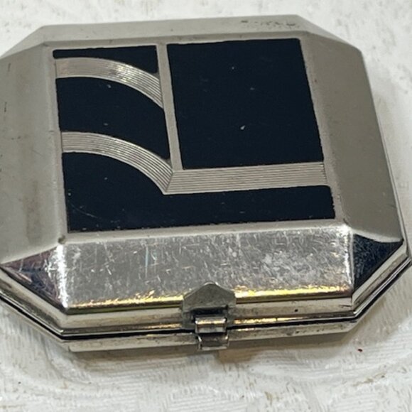 VTG Armand Company Art Deco Hinged Pressed Powder Compact Puff Mirror 1.8" - Picture 3 of 12